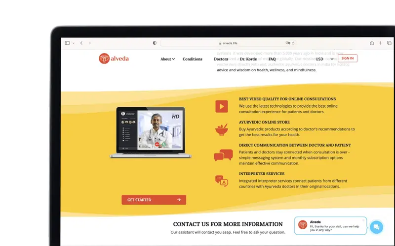 Интерфейс проекта Alveda