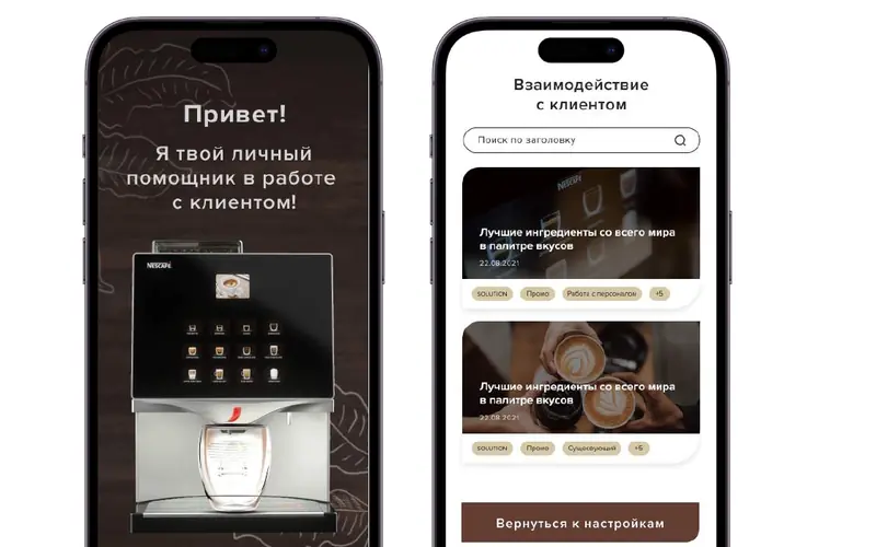 Интерфейс проекта Nestlé